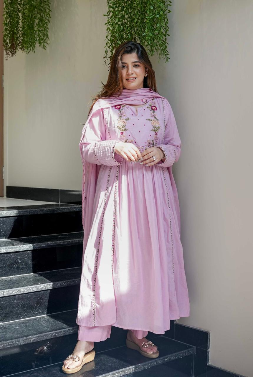 Embellished Anarkali Kurta Set with Dupatta