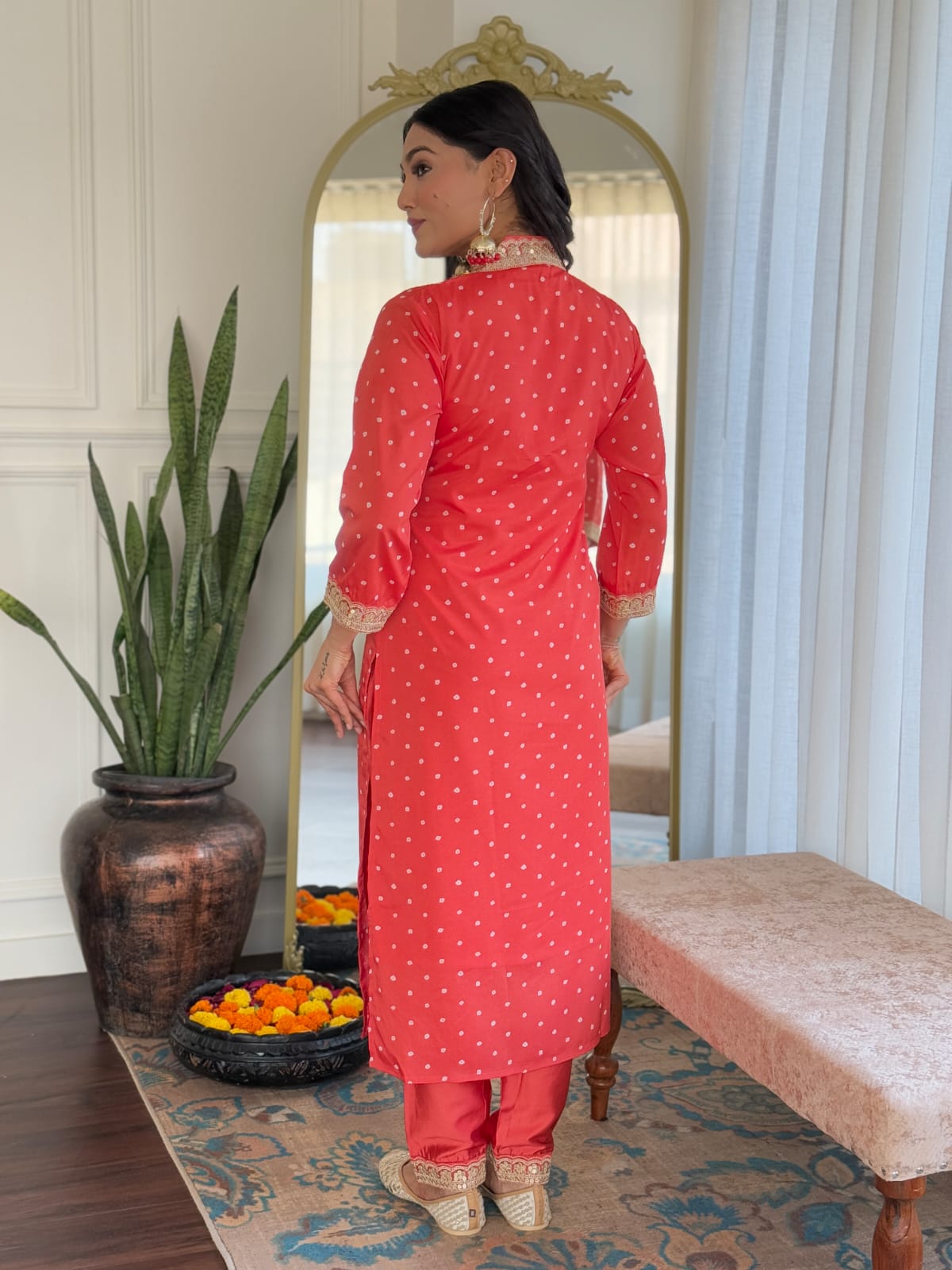 Traditional Viscose Suit Set with Embroidered Muslin Dupatta